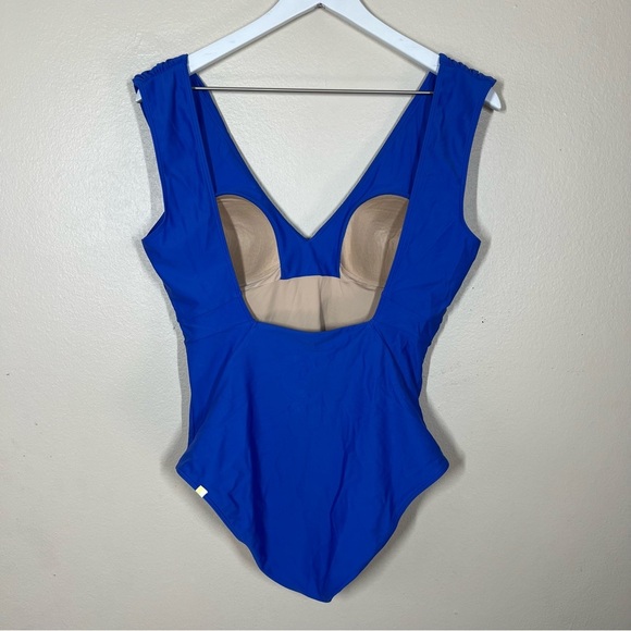 Summersalt Womens The Ruched Backflip One Piece Swimsuit Blue Size 10 Beach Swim - Picture 5 of 9